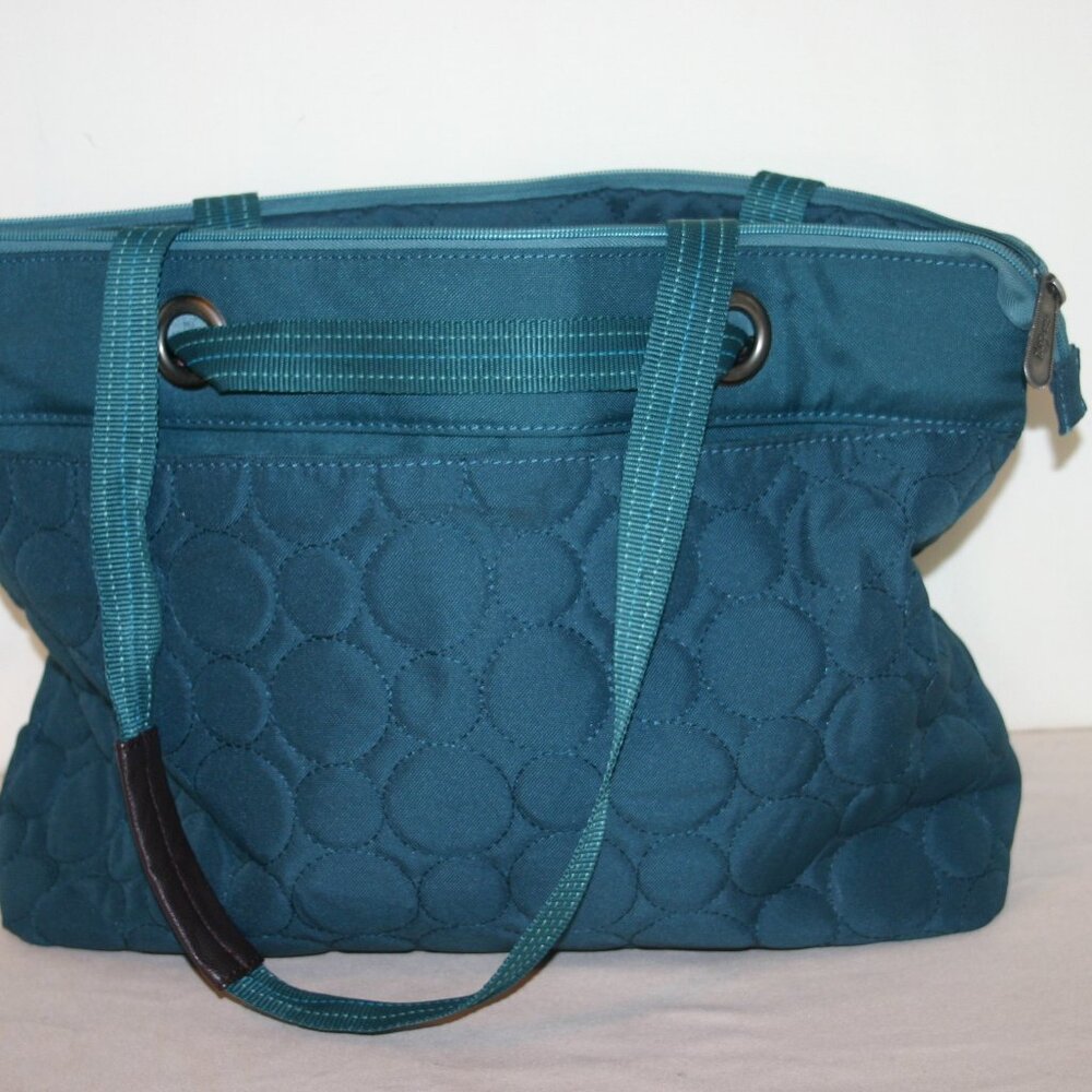 Thirty-One Brand Quilted Teal Large Tote Bag B-158